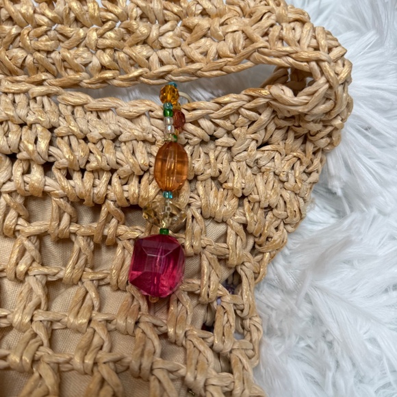 Cappelli Jeweled Straw Purse/Bag - Picture 9 of 12